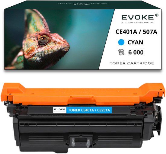Evoke HP CE251A / CE401A Cyaan Printercartridge, 6000 Pagina's