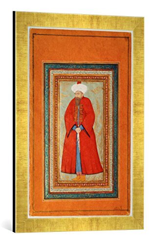 kunst für alle Ingelijste afbeelding van de 16e eeuw "Sultan Mohammed I. / Miniatuur", kunstdruk in hoogwaardige handgemaakte fotolijsten, 40x60 cm, Gold Raya