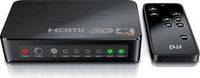 Primewire Commutateur HDMI avec 5 ports, 4K Ultra HD à 60 Hz, HDMI 2.0b, avec télécommande et alimentation, HDR, compatible 3D, couleur profonde 48 bits, noir