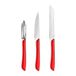 Amefa - Eclat - Set van 3 messen Rood: Office, dunschiller, kleine groenten