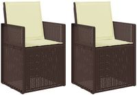 vidaXL Tuinstoelen - 2 stuks - Bruin en crèmekleurig - PP