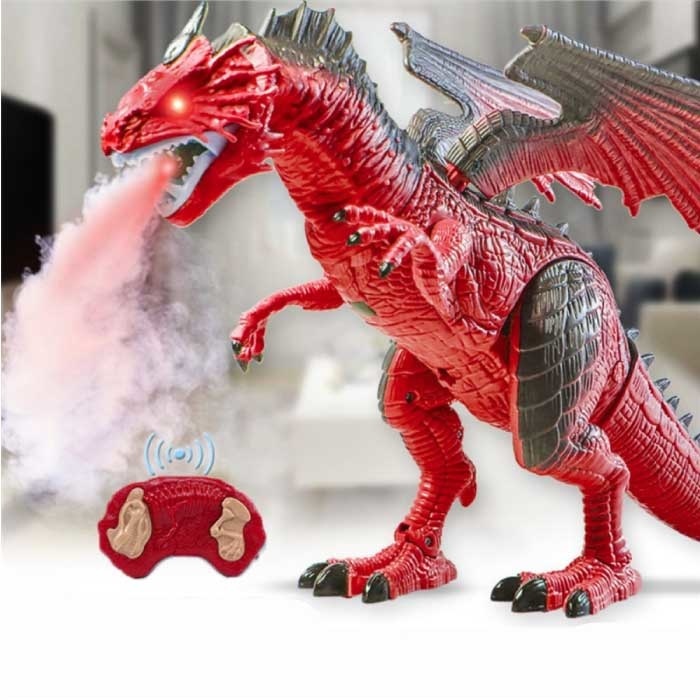Stuff Certified RC Vuur Draak met Afstandsbediening - Infrarood Bestuurbaar Speelgoed Dino Robot Rood