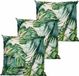 Anna's Collection Coussin d'extérieur Monstera - 3x - Blanc/Vert - 60 x 60 cm