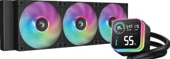 DeepCool LQ360 - Vloeistofkoelsysteem processor Afmeting radiator: 360mm - voor Intel LGA: 1851, 1700, 1200, 115x - AMD AM5, AM4 - 3x FD12 ARGB Fans - zwart