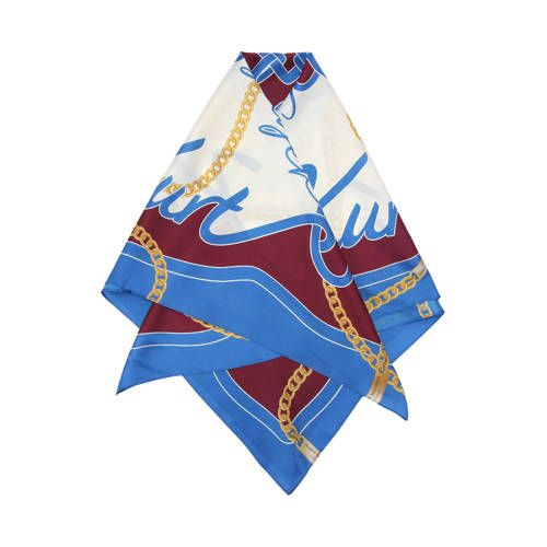 Kurt Geiger sjaal met print bordeauxrood/blauw