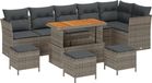 vidaXL Banc de jardin 10 pièces 6 places gris