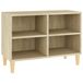VidaXL TV-meubel met houten poten 69,5x30x50 cm sonoma eikenkleurig