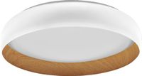 LEDVANCE ORBIS Livia LED plafondlamp met metalen ring, wit/houtdecor, 36W, 2000lm, 3000K, 520mm, 830 vriendelijk warm wit, dimbaar in 3 niveaus door te klikken, IP20, inclusief schroeven/pluggen