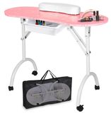 LEIBOU Table de manucure professionnelle 36''L portable et pliable