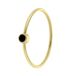 Lucardi Dames ring met zwarte spinel edelsteen - Ring - Cadeau - 14 Karaat Goud - Geelgoud