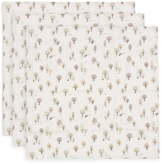 Jollein Hydrofiele Doek Small – 70x70cm – Tiny Park – 3 Stuks