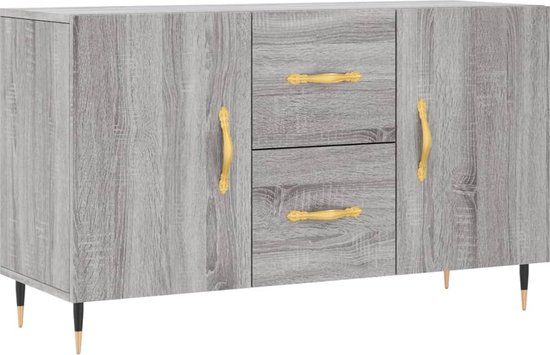 vidaXL Dressoir 100x36x60 cm Bewerkt Hout Grijs Sonoma Eikenkleurig