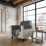 Italian Bed Linen Tweekleurige bankovertrek van microvezel Trendy, lichtgrijs/donkergrijs, 1-zits