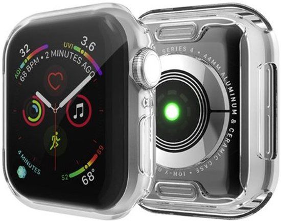 By Qubix Qubix Apple watch 44mm siliconen case (volledig beschermd - zilver)