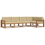 vidaXL - Buiten - bank - set - 5 - st - Natuurlijk - en - Beige