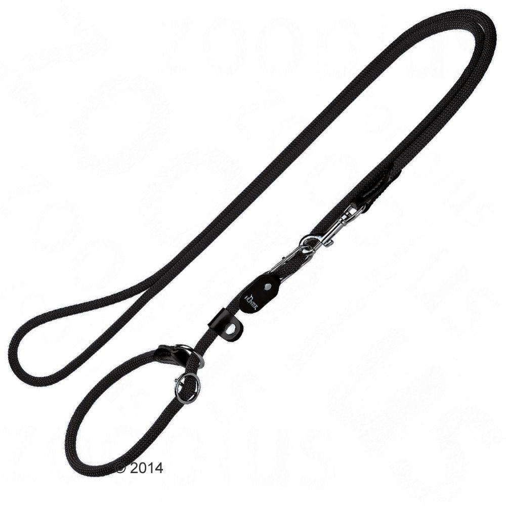 Hunter Retriever-Politieriem Freestyle - 2,6 m lang, Ø 1 cm (zwart)
