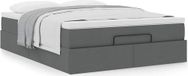 Maison Exclusive - Cadre de lit ottoman avec matelas, gris foncé, 140x200 cm, textile
