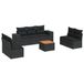 vidaXL Loungeset met kussens, polyrattan, zwart