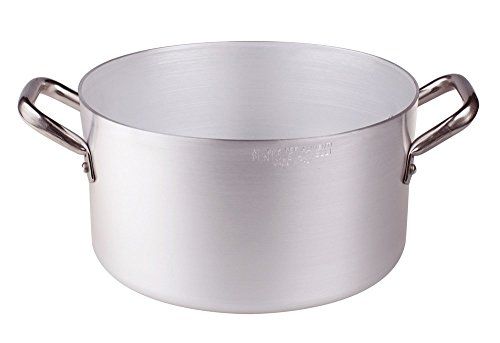 Pentole Agnelli Diepe Aluminium Braadpan Schaal met 2 RVS Handgrepen, Zilver