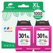 Solidchoice - Cartouche d'encre recyclée (2 couleurs) pour HP 301 XL