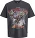 Jack & Jones Jorband Tee Ss Crew Neck Tg T-shirt Heren Maat L Katoen Printopdruk Casual Ronde Hals Korte Mouw Asphalt