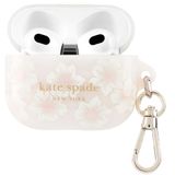 Kate Spade New York AirPods beschermhoes met sleutelhanger ring - stokroos crème, compatibel met AirPods 3e generatie