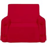 Soleil d'Ocre Omslag van Fauteuil in Katoen Panama Rood, 90 x 270 cm