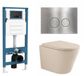 QeramiQ Dely Toiletset - Inbouwreservoir - Beige