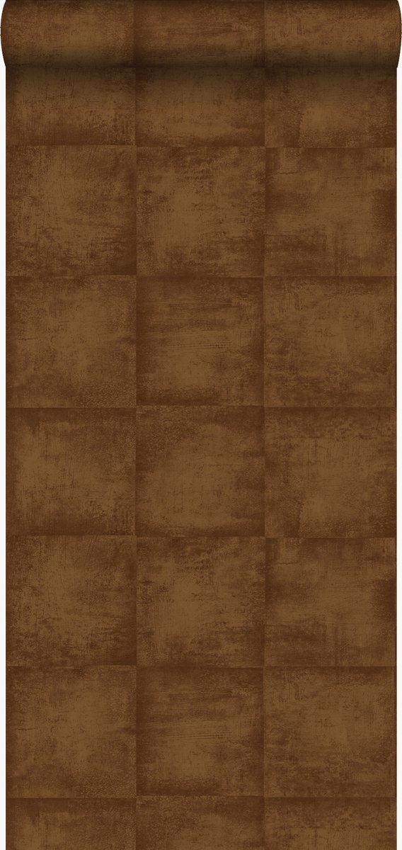 Origin Wallcoverings behang effen glanzend koper bruin - 326312 - 53 cm x 10,05 m