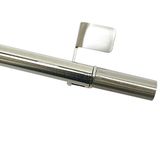 GARDINIA Gordijnroede met klemsteunen, draaibaar, montage zonder schroeven en boren, Press&Go Filigrano, cilinder, diameter: 8/10 mm, lengte: 30-50 cm, metaal, rvs-look