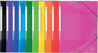 Exacompta Iderama elastomap met 3 kleppen en rugetiket, geassorteerde kleuren 10 stuks