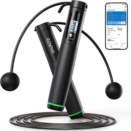 Renpho Smart Jump Rope Zwart