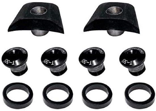 FSA Megatooth Nail Red BCD104 Fixing Kit Kettingblad Schroefset Zwart, Zilver