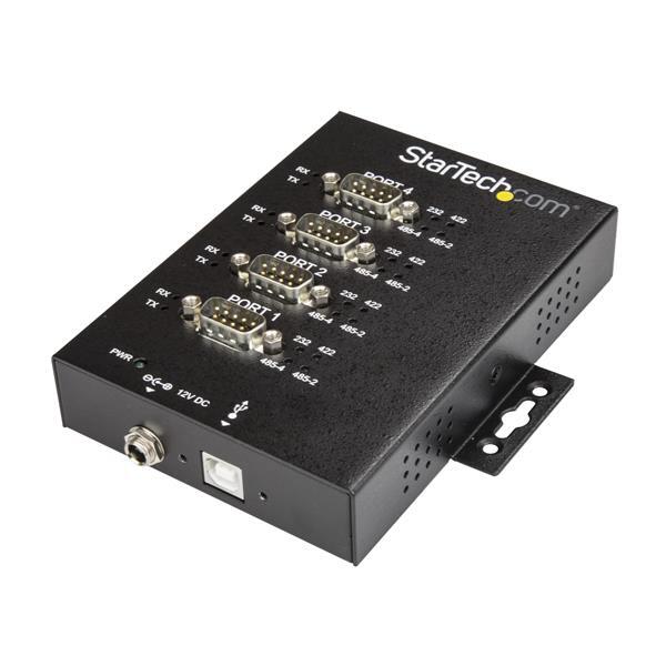 StarTech.com 4 poorts industriële USB naar RS-232/422/485 seriële adapter 15 kV ESD bescherming