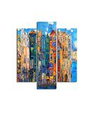 Homemania Wandafbeelding, 3-delig, kunst en graffiti, voor woonkamer, slaapkamer, meerkleurig, 57 x 0,3 x 60 cm, HM203MDF41, MDF
