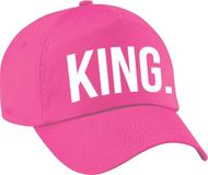 Bellatio Decorations King fun pet roze voor dames en heren - King baseball cap - carnaval fun accessoire / Koningsdag