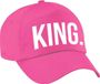 Bellatio Decorations King fun pet roze voor dames en heren - King baseball cap - carnaval fun accessoire / Koningsdag