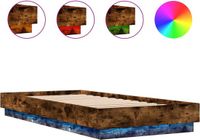 vidaXL Bedframe met LED-verlichting, Gerookt eikenkleurig, 100x200 cm