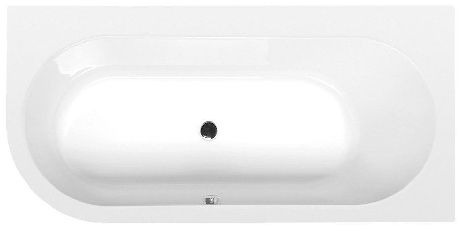 Polysan Astra R Slim Asymmetrisch Bad 165x80 cm Wit