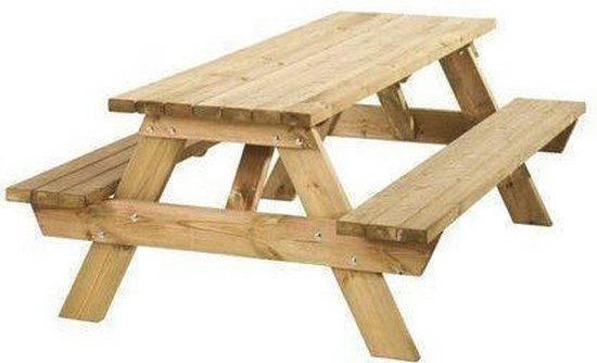 Woodvision Picknicktafel Extra Hoog Vurenhout Bruin 6 Personen Rechthoekig Hout