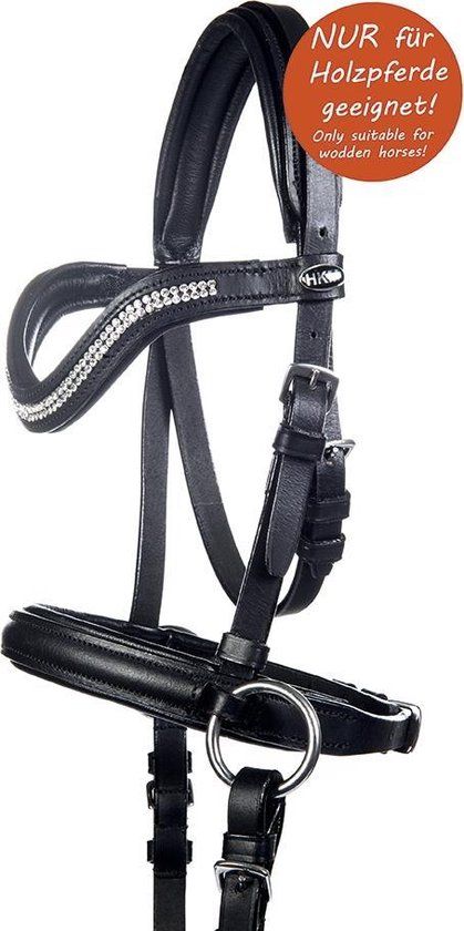 HKM Bitloos Hoofdstel -Funny Horses- Zwart - Shetland Pony (voor houten speelpaarden)