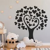 Sticker mural Arbre Coeurs - 147x164 cm - Noir