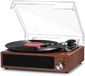 Unyqoos® Platine vinyle en bois vintage avec Bluetooth