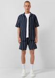 QS s.Oliver QS Bermuda gestreepte casual short donkerblauw