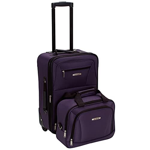 Rockland Fashion Softside Bagageset, paars, 2-Piece Set (14/19), Fashion Softside bagageset