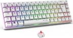 THE G-LAB G-Lab Gaming-toetsenbord KEYZ TITAN, mechanische rode schakelaars, draadloos, triple modus, RGB-verlichting, wit, AZERTY-lay-out
