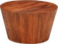 vidaXL Salontafel Ø52x30 cm massief ruw mangohout