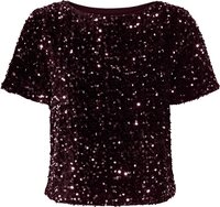 ONLY Onlanika Ss Sequins Boat Top Wvn 15358489 - Bordeaux - L
