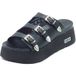 Cult CLW473900 Janis Black Damessandalen van leer met hoge sleehak, Zwart, 38 EU