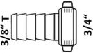 KIRCHHOFF Raccord de tuyau, blanc, 3/4"M x 3/8"T